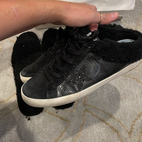 Golden Goose Python Print Leather and Shearling Slide - Picture 4 of 6